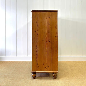 A Tall 19th Century English Pine Chest of Drawers/Dresser