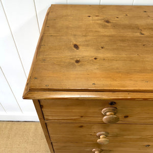 A Tall 19th Century English Pine Chest of Drawers/Dresser