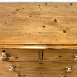 A Tall 19th Century English Pine Chest of Drawers/Dresser