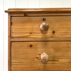 A Tall 19th Century English Pine Chest of Drawers/Dresser