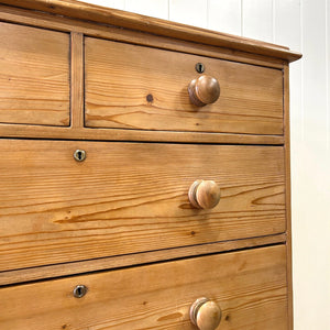 A Tall 19th Century English Pine Chest of Drawers/Dresser