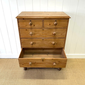 A Tall 19th Century English Pine Chest of Drawers/Dresser
