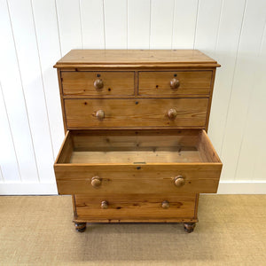 A Tall 19th Century English Pine Chest of Drawers/Dresser