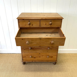 A Tall 19th Century English Pine Chest of Drawers/Dresser