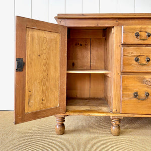 An English Country 7 Drawer Pine Buffet or Sideboard