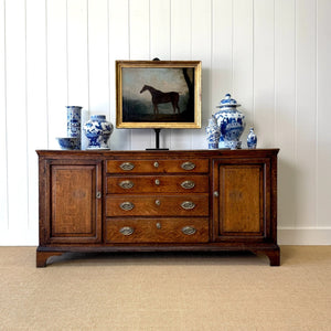 A Large Antique Oak Welsh Dresser Base or Sideboard