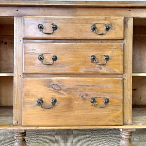 An English Country 7 Drawer Pine Buffet or Sideboard