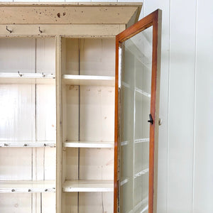 A Early 19th Century English Painted Pine Kitchen Cabinet or Hutch