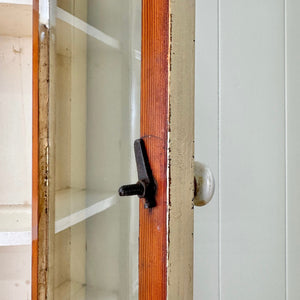 A Early 19th Century English Painted Pine Kitchen Cabinet or Hutch
