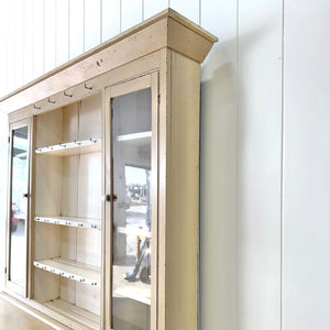 A Early 19th Century English Painted Pine Kitchen Cabinet or Hutch