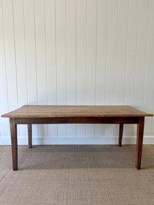 An Antique English Country Elm and Pine (just over) 6ft Dining Table