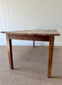 An Antique English Country Elm and Pine (just over) 6ft Dining Table