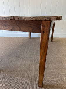 An Antique English Country Elm and Pine (just over) 6ft Dining Table