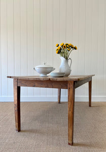 An Antique English Country Elm and Pine (just over) 6ft Dining Table