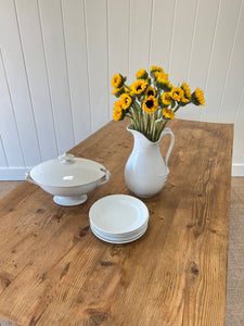 An Antique English Country Elm and Pine (just over) 6ft Dining Table