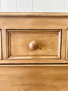 An Antique English Pine Chest of Drawers Dresser with Wood Knobs c1890