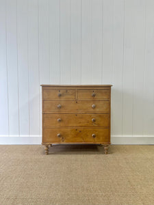 A Large English Pine Chest of Drawers Dresser on Tulip Feet c1890