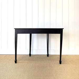 Antique English Ebonized Demi Lune Side Table