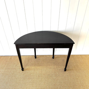 Antique English Ebonized Demi Lune Side Table