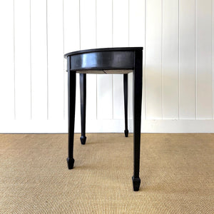 Antique English Ebonized Demi Lune Side Table