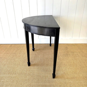 Antique English Ebonized Demi Lune Side Table