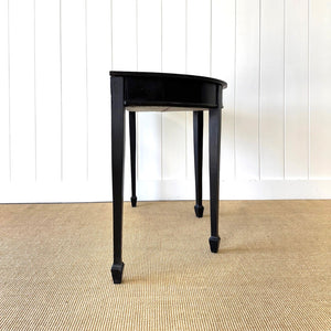Antique English Ebonized Demi Lune Side Table