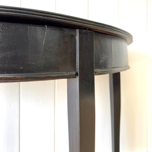 Antique English Ebonized Demi Lune Side Table