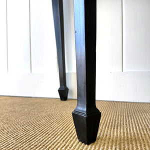 Antique English Ebonized Demi Lune Side Table