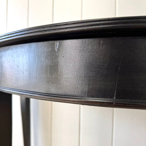 Antique English Ebonized Demi Lune Side Table