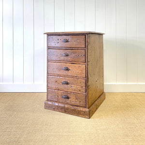 An Antique Pine Set or Bank of Drawers