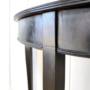 Antique English Ebonized Demi Lune Side Table