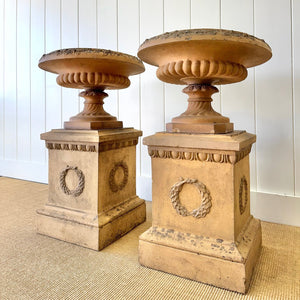 A Delightful Pair of Antique Garden Urns