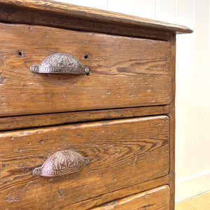 An Antique Pine Set or Bank of Drawers
