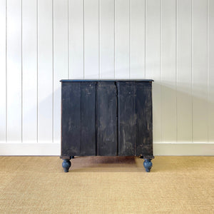 A Dark Blue English Pine Chest of Drawers Dresser c1890