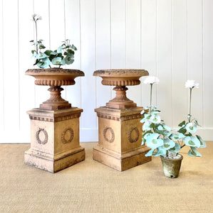 A Delightful Pair of Antique Garden Urns