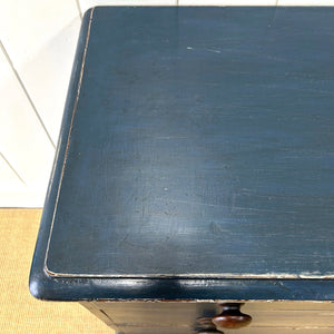 A Dark Blue English Pine Chest of Drawers Dresser c1890