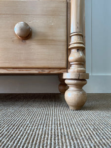 A Monumental Scottish Pine Chest of Drawers Dresser on Tulip Feet c1890