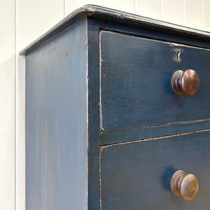 A Dark Blue English Pine Chest of Drawers Dresser c1890