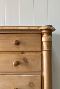 A Monumental Scottish Pine Chest of Drawers Dresser on Tulip Feet c1890