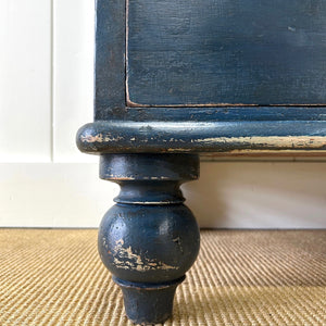 A Dark Blue English Pine Chest of Drawers Dresser c1890