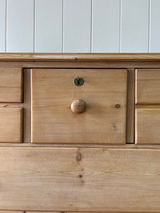 A Monumental Scottish Pine Chest of Drawers Dresser on Tulip Feet c1890