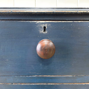 A Dark Blue English Pine Chest of Drawers Dresser c1890