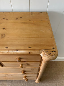 A Monumental Scottish Pine Chest of Drawers Dresser on Tulip Feet c1890