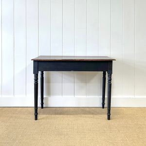 A Heavy Oak Ebonized Victorian Side Table or Console c1860