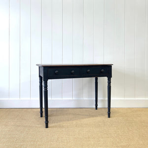 A Heavy Oak Ebonized Victorian Side Table or Console c1860