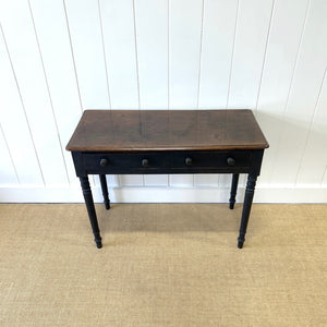 A Heavy Oak Ebonized Victorian Side Table or Console c1860