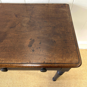 A Heavy Oak Ebonized Victorian Side Table or Console c1860