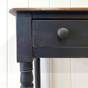 A Heavy Oak Ebonized Victorian Side Table or Console c1860