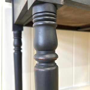 A Heavy Oak Ebonized Victorian Side Table or Console c1860