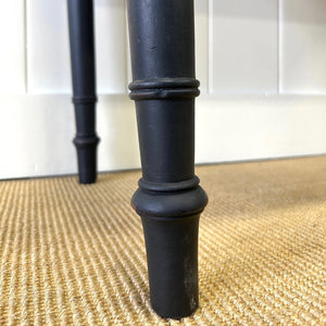 A Heavy Oak Ebonized Victorian Side Table or Console c1860